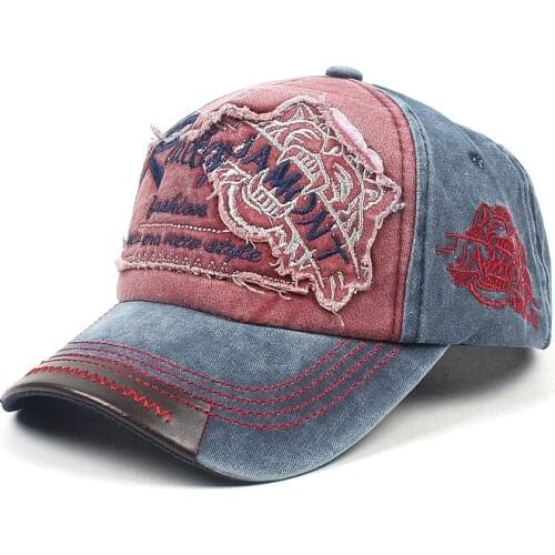 Tiger Head Sunshade Baseball Cap Ladies Cotton Men Wash Old Fashionable Baseball Caps