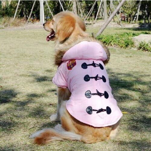 Large Big Dog Winter Clothes Golden Retriever Windbreaker Hoody Padding Jacket 2colours SZ3XL-5XL