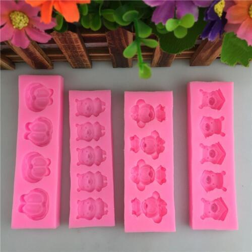 Catrtoon Bear Cat Shaped Fondant Cake Chocolate Candy Silicone Mold Baking mould Sugarcraft Cake Decorating Tools