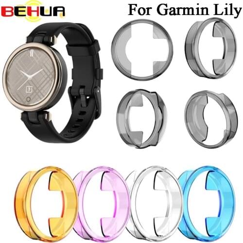 BEHUA Lightweight Cases For Garmin Lily Smartwatch Protective Cover Shockproof Shell Durable Flexible Soft Transparent Case
