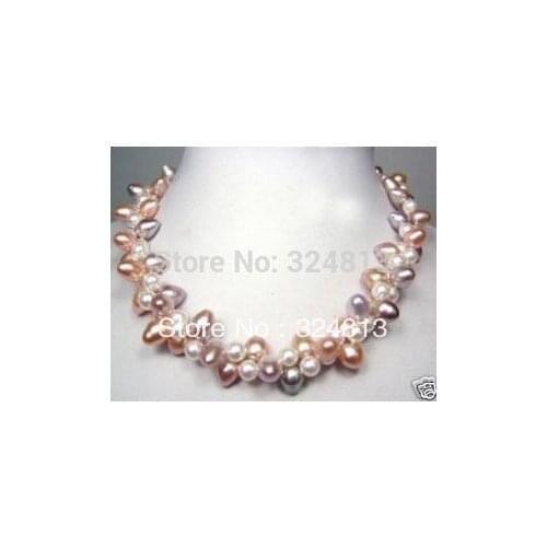 Choker Women Gift word Love NEW genuine multicolor cultured pearl necklace &aa **A good wedding Noble style anime