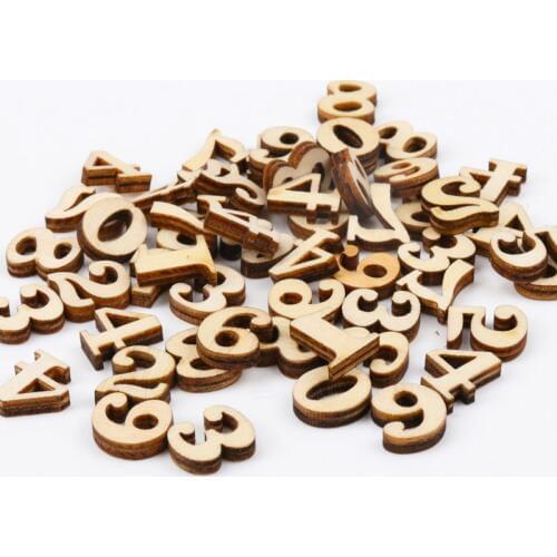 50pcs Mixed 0-9 Natural wooden number decoration Wood number Craft Flatback Scrapbooking 11x15mm MT0922