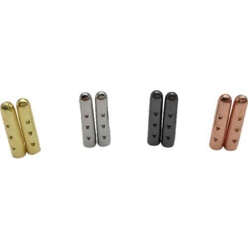 Coolstring 4pcs/1Set 3x17mm Open Mouth Type Shiny Shoe Laces Head Sneaker Kits Metal Tips For Clothes Lace Tips Shoelaces DIY