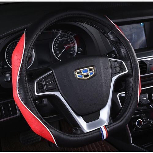 D Shape Car Steering Wheel Cover Leather 38cm For Volkswagen Golf Polo Suzuki Swift 2018 2019 For Audi TT Auto Car Accessories