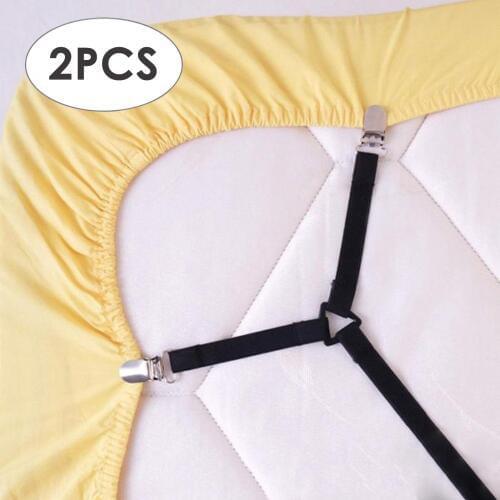 2pcs/lot 4 Corner Long Adjustable Elastic Bed Sheet Holder Mattress Clip Blankets Grippers Fixing Non-Slip Strap Fasteners Cover