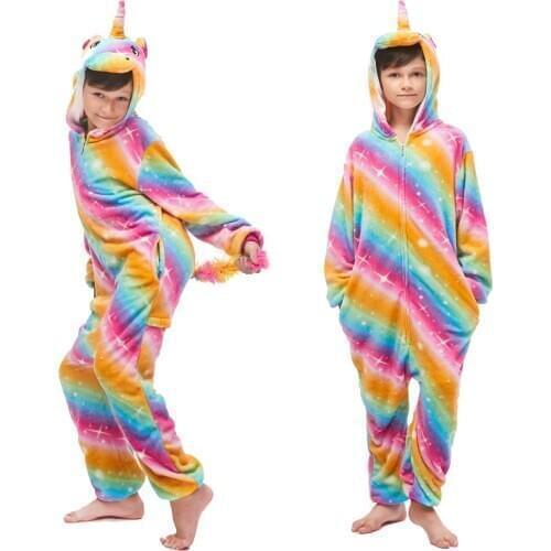 Kids Unicorn Pajamas Boys Pyjamas Jumpsuit For 4 6 8 10 12 Years Pyjama Panda Girls Unicorn Pijamas Kigurumi Pajamas