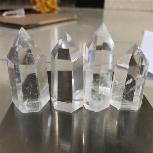 DHX SW 4 pcs top quality natural clear quartz crystal wand point reiki healing crystal stones remove negative energy
