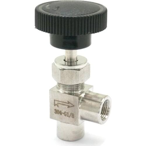 1/8" BSP Female Elbow Needle Valve 304 Stainless Steel Flow Control Water Gas Oil