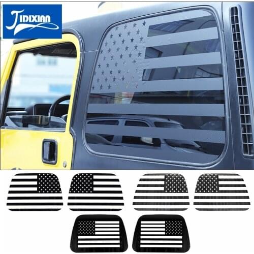 JIDIXIAN Car Rear Window Decals Decoration Cover Trim Stickers for Jeep Wrangler TJ 1997-2006 Car Accessories 4 Door
