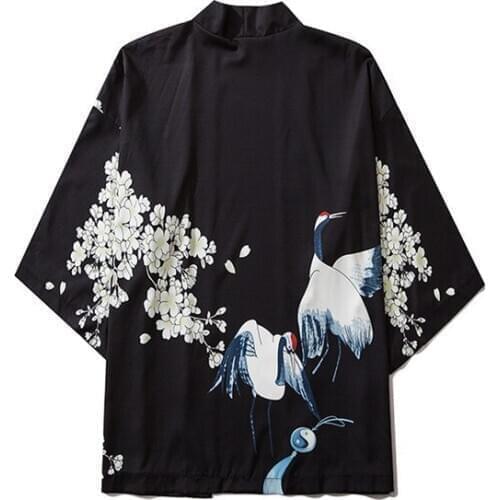 New 17 Style Harajuku Japanese Fashion Kimono for Girls Women Men 2020 Cardigan Blouse Haori Obi Asian Clothes Samurai Kimono