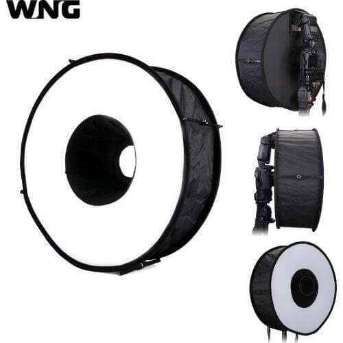 45cm 18" Easy-folded Ring Softbox Speedlight Flash Diffuser Reflector for Canon Nikon Portrait Photography