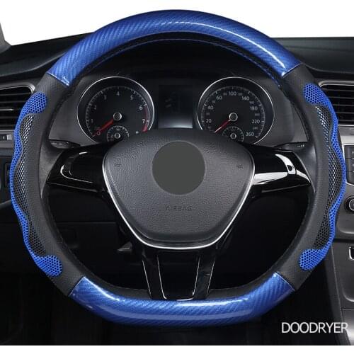 DOODRYER Carbon Fiber Leather Car Steering Wheel Cover For Geely CK EC7 EC8 MK CK2 GC9 GC6 emgrand 7 X7 ec7 atlas MK
