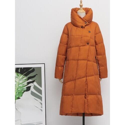 SEDUTMO Winter Long Duck Down Jackets Women Vintage Oversize Ultra Light Coat Autumn Casual Slim Black Puffer Jacket ED1248