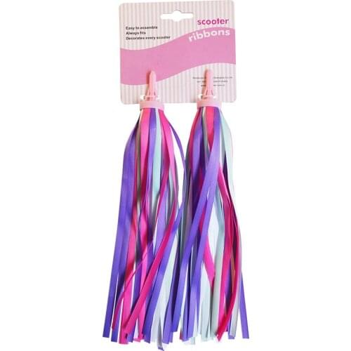 1 pair Bicycle Handlebar Streamer Colorful Kids Bike Grip Decor Ribbons Scooter Handlebar Streamers Scooter Accessories