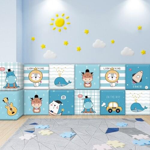 Cartoon 3D Wall Stickers Head Board Self-Adhesive Bed Headboards Anti-Collision Tatami Kids Bedroom Decor Art Stickers Cabecero