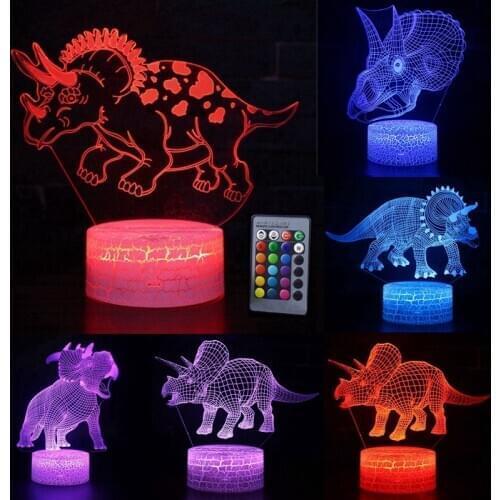 3D LED Night Light Dinosaur Series Lamp 16Colors Change Night light Remote Control Table Lamps Toys Gift For Kid Home Decoration