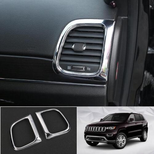 NEW Chrome Front Side Air Vent Cover Trim 2pcs for Jeep Grand Cherokee 2011 2012 2013 2014 2015 2016 2017 2018