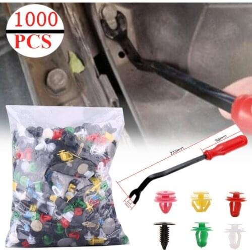 New 1000 Pcs Universal Car Mixed Door Trim Panel Clips Fasteners Auto Bumper Rivet Retainer Fastener Clips With Car Repair Kit