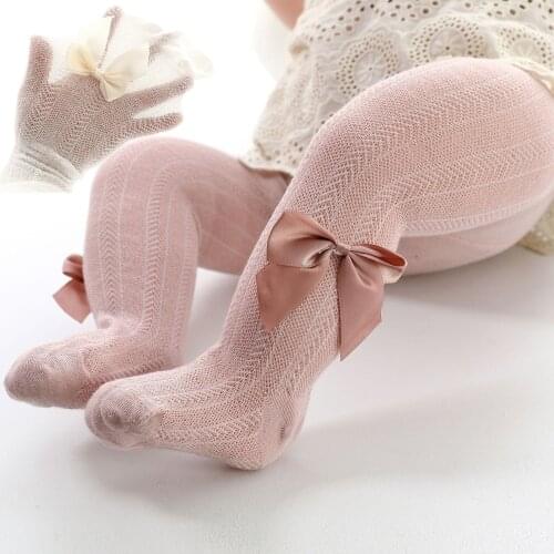 Summer 2021 New Baby Girl Pantyhose Mesh Wispy Bow Childrens Pantyhose Thin Princess Girls Bottom Pantyhose