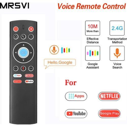 T1 Voice Control Remote Air Mouse 2.4G Wireless Control Mic Gyros IR Learning For Android TV BOX Google Netflix Youtube PK G