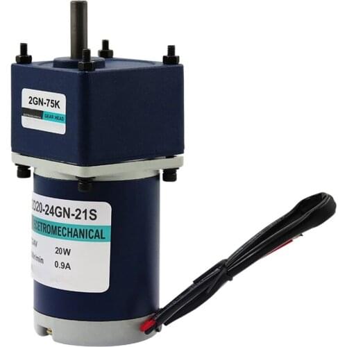 30W Geared Motor Electric DC 12V 24V Slow Speed 10rpm-600rpm Adjustable PWM Reducer Reversed High Torque Maximum 30KG DIY Engine