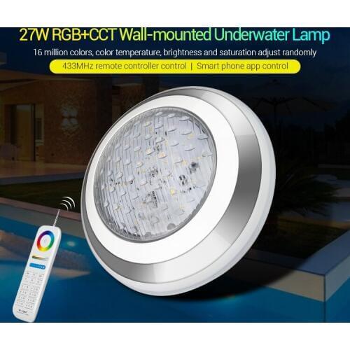 [Seven Neon]DC12V/DC12-24V IP68 27W RGB+CCT Wall-mounted Underwater Light (LoRa 433MHz),LED Pool Light,LED Swimming Pool Light
