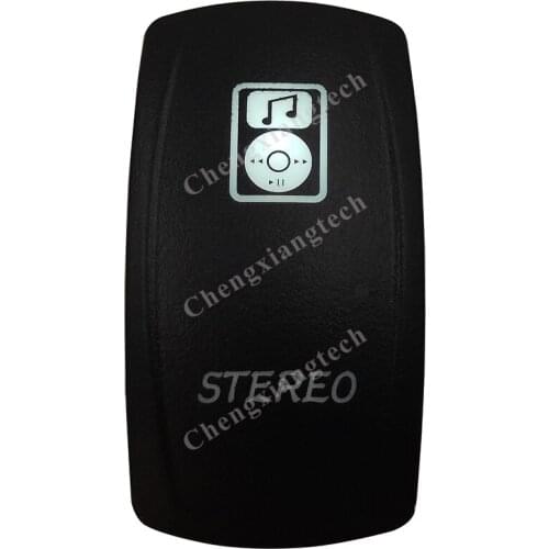 DC12V 24V Marine Grade STEREO Rocker Switch White Led lamp 3 Pin ON/OFF SPST Waterproof IP66