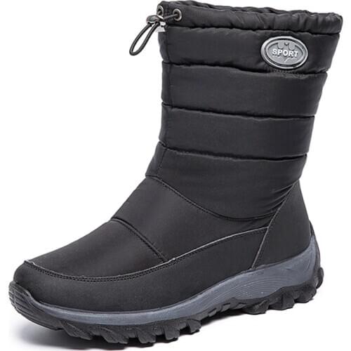 High Top Ankle Bootie Women Velvet Winter Boots Anti-Skid Cotton Shoes Girl Waterproof Warm Outdoor Snow Shoes for Cold Weather