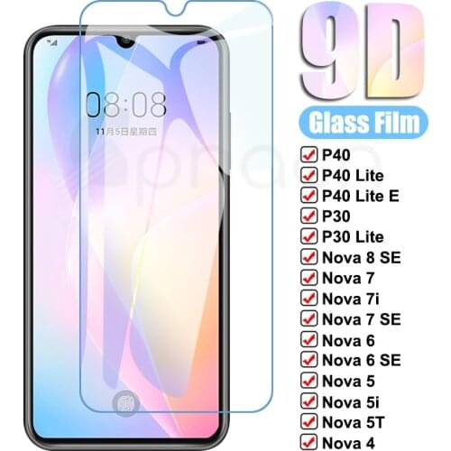 9D Anti-Burst Protective Glass For Huawei Nova 4 4E 3 3E 3i 2i Nova 5 5i 5T Nova 6 7 8 SE P30 P40 Lite E Screen Tempered Glass