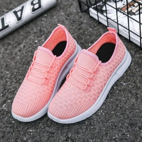 Womens Shoes 2021 Summer New Fashion Casual Sports Shoes Breathable Running Shoes Soft Sole Womens Mesh Cloth Shoes 36-41