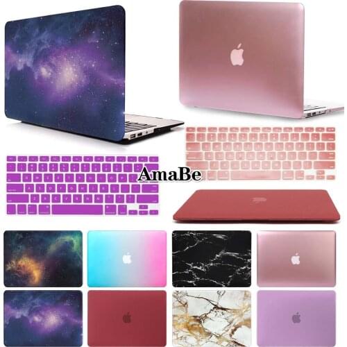 Hard Shell Laptop Protector Case + Keyboard Cover for Apple MacBook Air Pro Retina 11 12 13 15 inch
