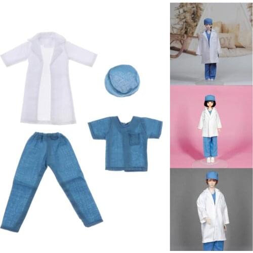 1/8 BJD Dolls 22CM Ball-jointed Doll Outfits Accessories Doctor Clothes Full Set