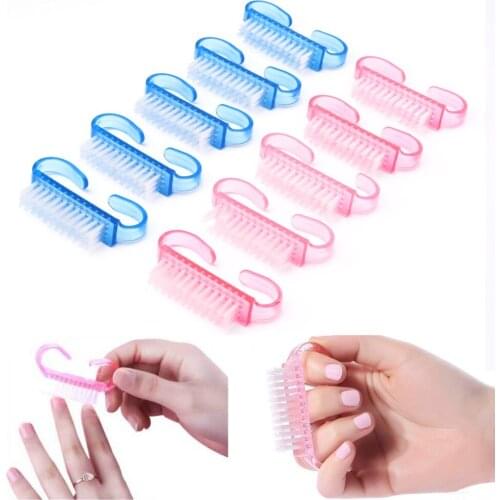 10Pcs Mini Nail Art Brush Small Gift Angle Dust Remove Fingernail Cleaning Brush For Nail Beauty