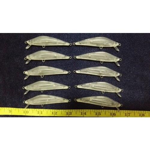 10pcs Unpainted Hard Bait Minnow Fishing Lure Body 3 Inch 1/4 OZ Blank lures JSE153