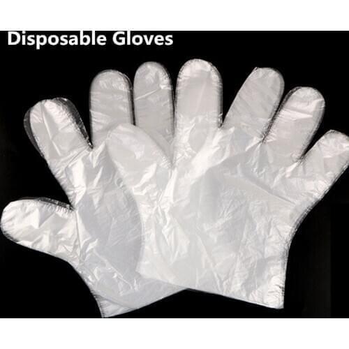 100pcs Disposable Transparente Gloves Home Kitchen BBQ Eat Clear Sanitary Gloves Eco-friendly Food Grade PE Protection Gloves