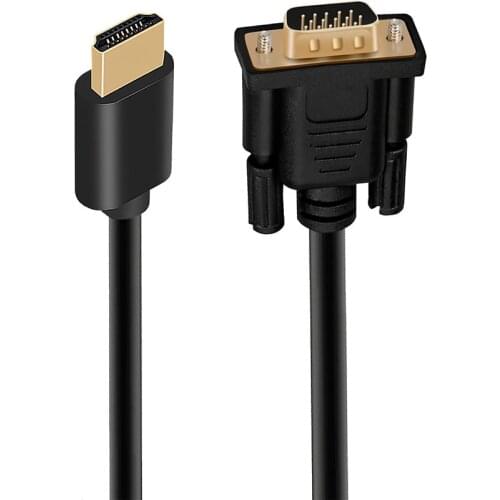 1080P HDMI-compatible To VGA Adapter Video Cable With Chip Drive-free Cable Male-to-male High-speed High Definition Stable Cable