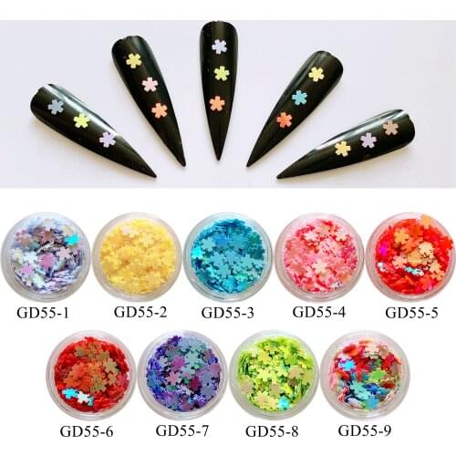 1Jar Nail Art Sakura Flower Blossom Glitter Pieces Nail Art Decoration GD55