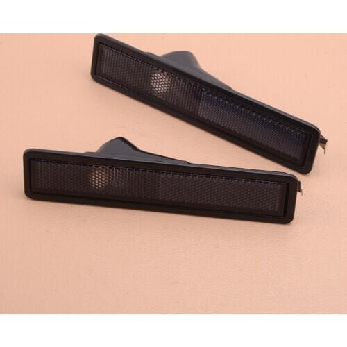 2Pcs Car Front Side Marker Light Turn Signal Lamp Shell 63141377849 Fit For BMW E30 E32 E34 318i 318is 325e 525i Black Lens