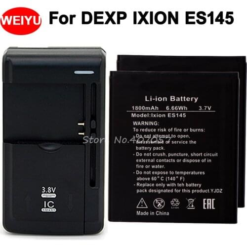 2pcs For DEXP IXION ES145 Battery 1800mAh Accumulator +Universal Charger