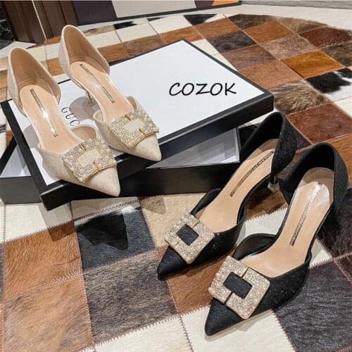 2021 Heels Women Black Fashion Women Korean High Heels Sexy Casual Elegant Heels