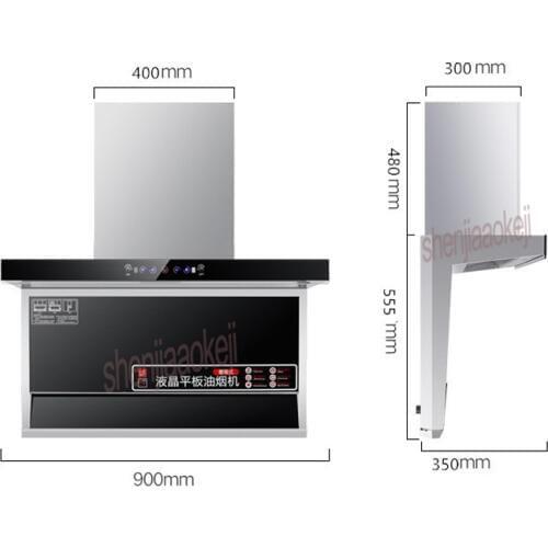 220v 240w 1pc Range hood Somatosensory touch-type LCD cooker hood Top side double suction type large suction range hood