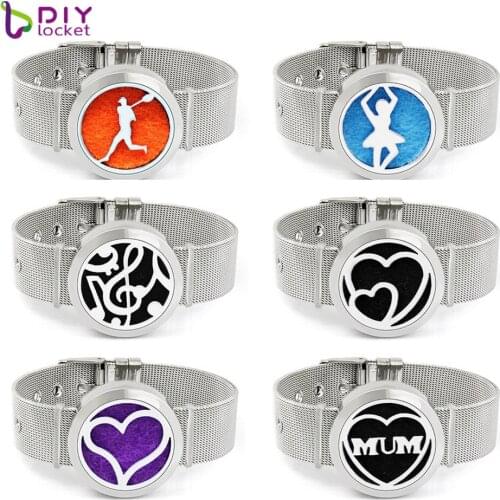 30MM Stainless Steel Perfume Duffuser Bracelet Locket Jewelry With Free Pads BD115-215