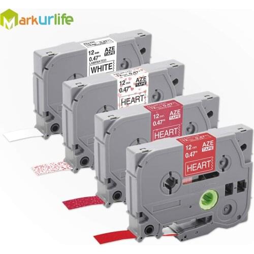 4-Pack Compatible for Brother P-Touch Tape Valentine Color Label Tapes with PT-D200 TZe-MPVA31 TZe-MPVB35 TZe-MPVC35 TZe-231