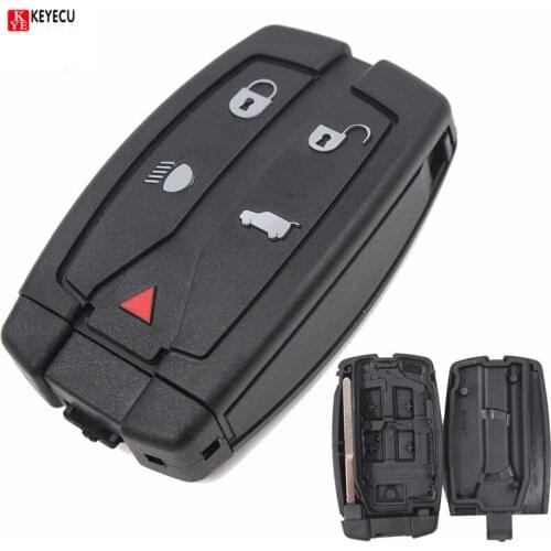 Keyecu 5 Buttons Replacement Car key shell Fob For Land Rover Freelander 2 3 With Blade Remote Flip Fob Car Key Shell