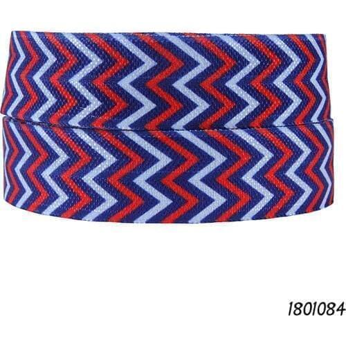 50 yards/lot) New arrival colorful chevron patterns heat transfer printed fold over elastic