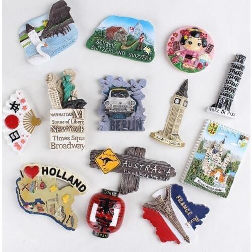 6 pieces / lot)Creative three - dimensional tourist attractions souvenir resin refrigerator