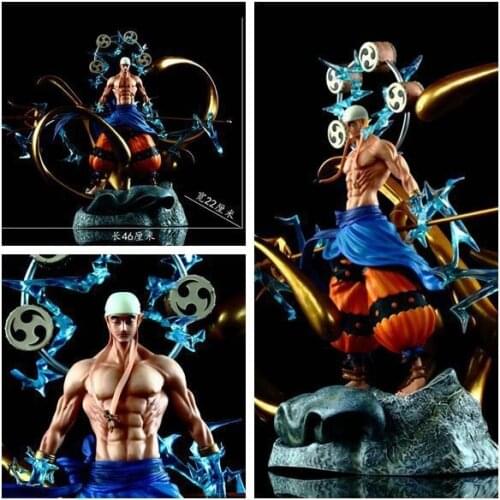 Anime O.n.e.P.i.e.c.e GK ZN Immature Thor Enel Ainilu Large Scene Double-headed Statue Boxed Figure Approximately 36cm