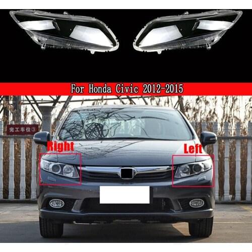 Auto Car Headlight Lenses Replacement Left & Right Headlamp Protective Shell Waterproof Clear Cover For Honda Civic 2012-2015