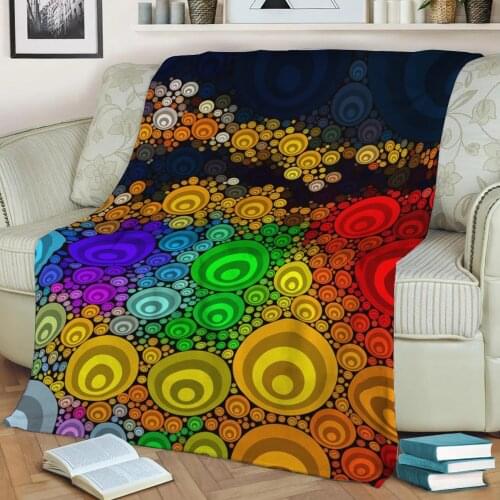 Abstract Geometric Pattern 3D Printed Velvet Plush Throw Fleece Blanket Bedspread Sherpa Blanket Home Decora