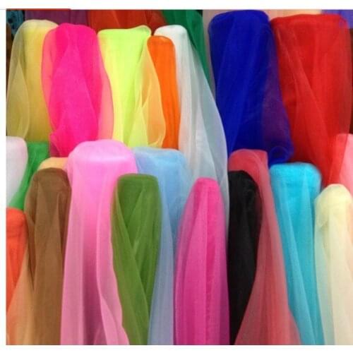 Free shipping by ems mixed colors 150cm 59" width quality soft organza gauze sheer fabric for wedding bridal dress, tutu skrit